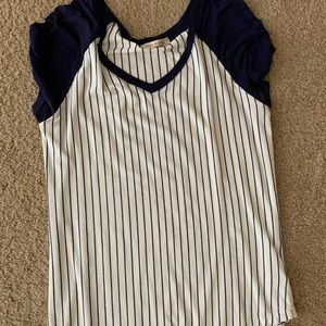 Striped baseball tee